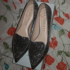 Cammila Silver Glitter Flats
